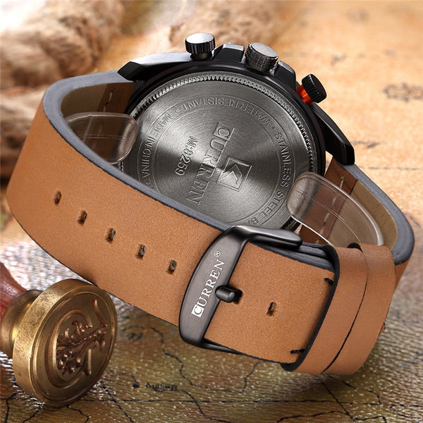 Military Watch  Leather Sports Quartz Wristwatches