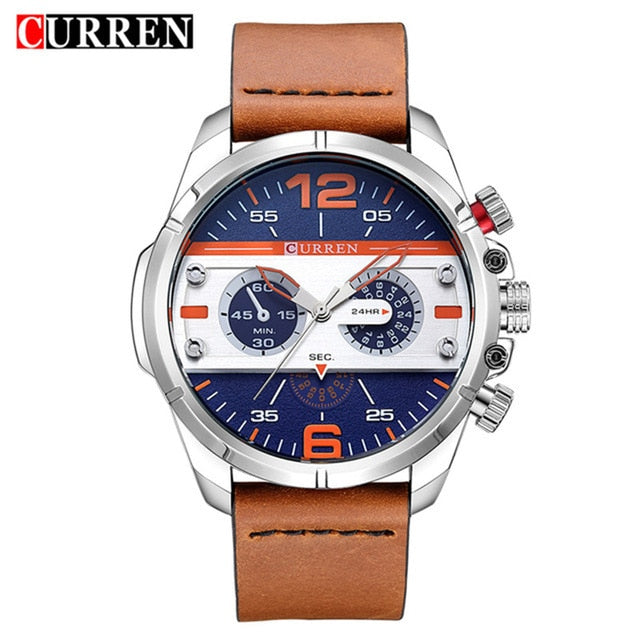 Military Watch  Leather Sports Quartz Wristwatches