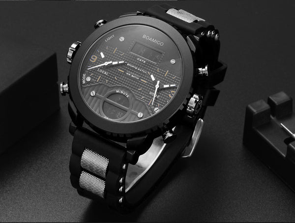 3 time zone Military Sports Wristwatches