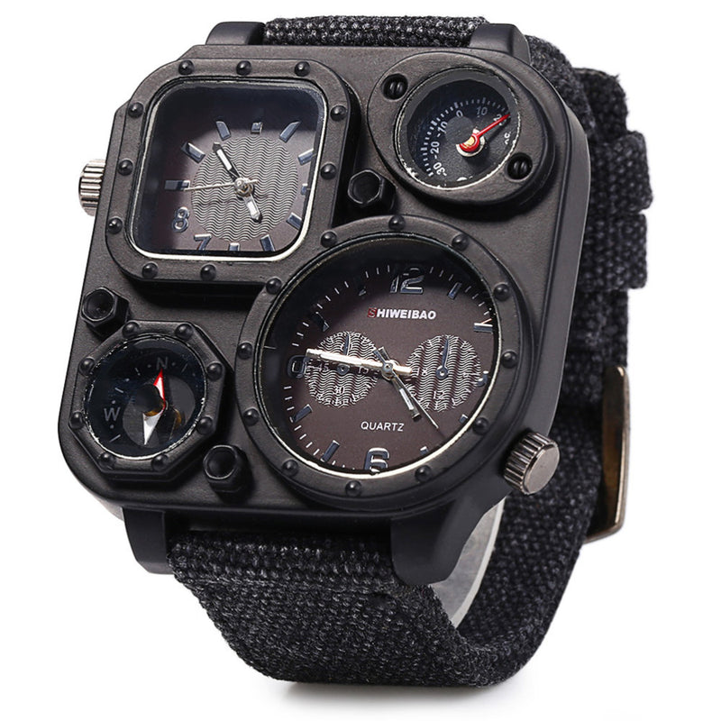 Big Dial Dual-Movement Sport Quartz Watch