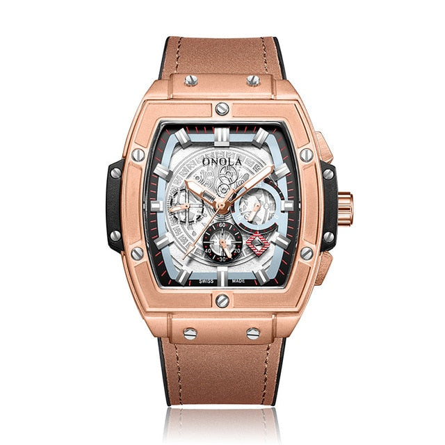 Square Big Dial Wrist Mechanical Watch