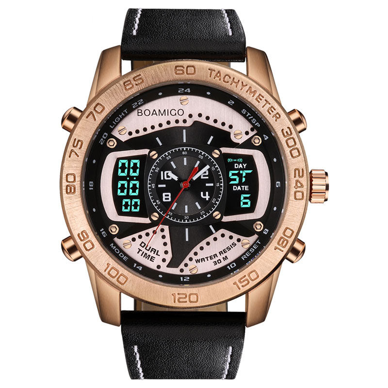 Sports Watches Quartz LED Digital Leather wristwatches