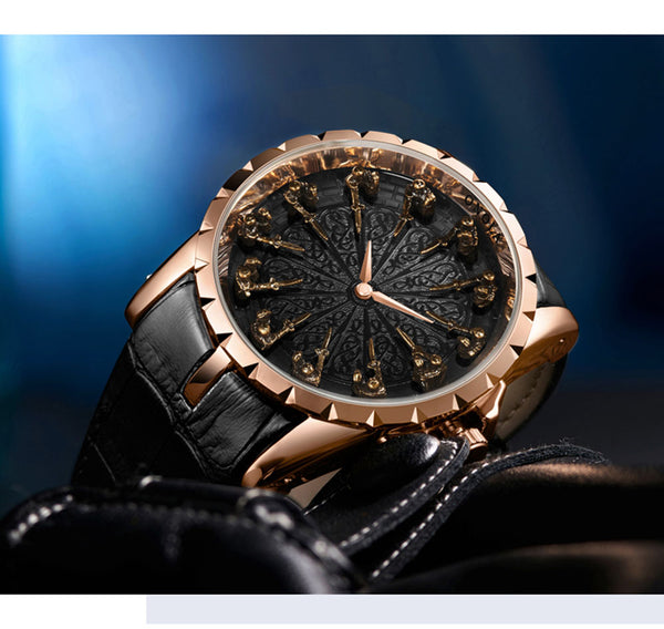 Unique Quartz Luxury Leather Wristwatch