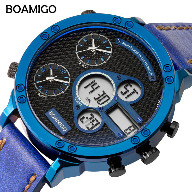 Military Sports Watches Men's Quartz LED Digital  3 Clock