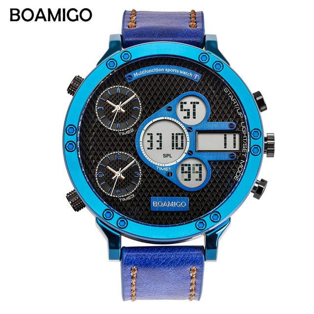 Military Sports Watches Men's Quartz LED Digital  3 Clock