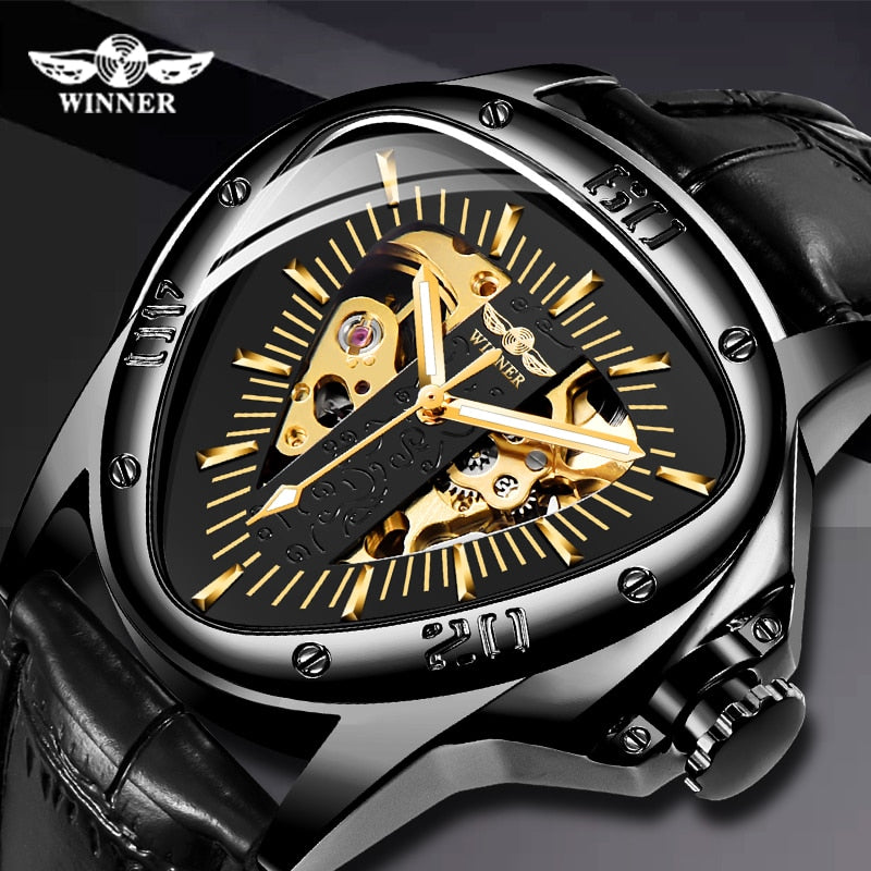 Leather Strap Automatic Mechanical Men
