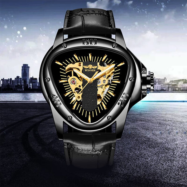 Leather Strap Automatic Mechanical Men
