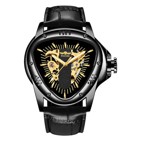 Leather Strap Automatic Mechanical Men
