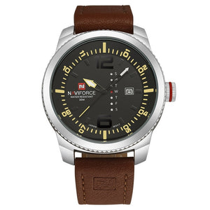 Sport Quartz Clock Military Leather Wrist Watch