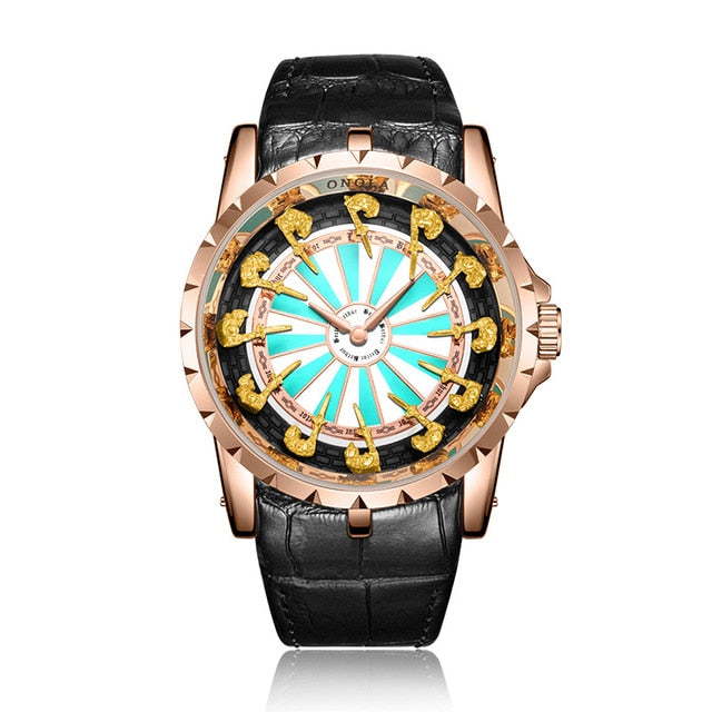 Unique Quartz Luxury Leather Wristwatch
