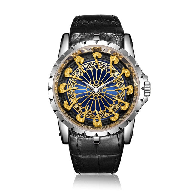 Unique Quartz Luxury Leather Wristwatch