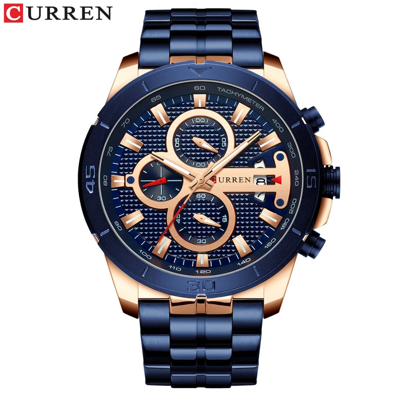 Luxury Brand Stainless Steel Wrist Watch Chronograph Army Military