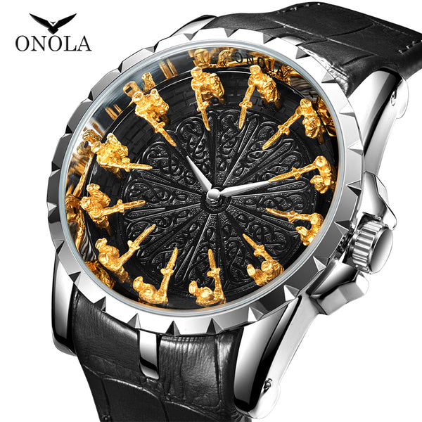 Unique Quartz Luxury Leather Wristwatch