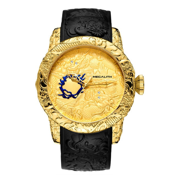 Gold Dragon Sculpture Watch