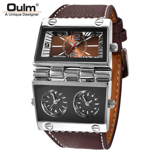 Oulm New Sports Watches Men Dual Display
