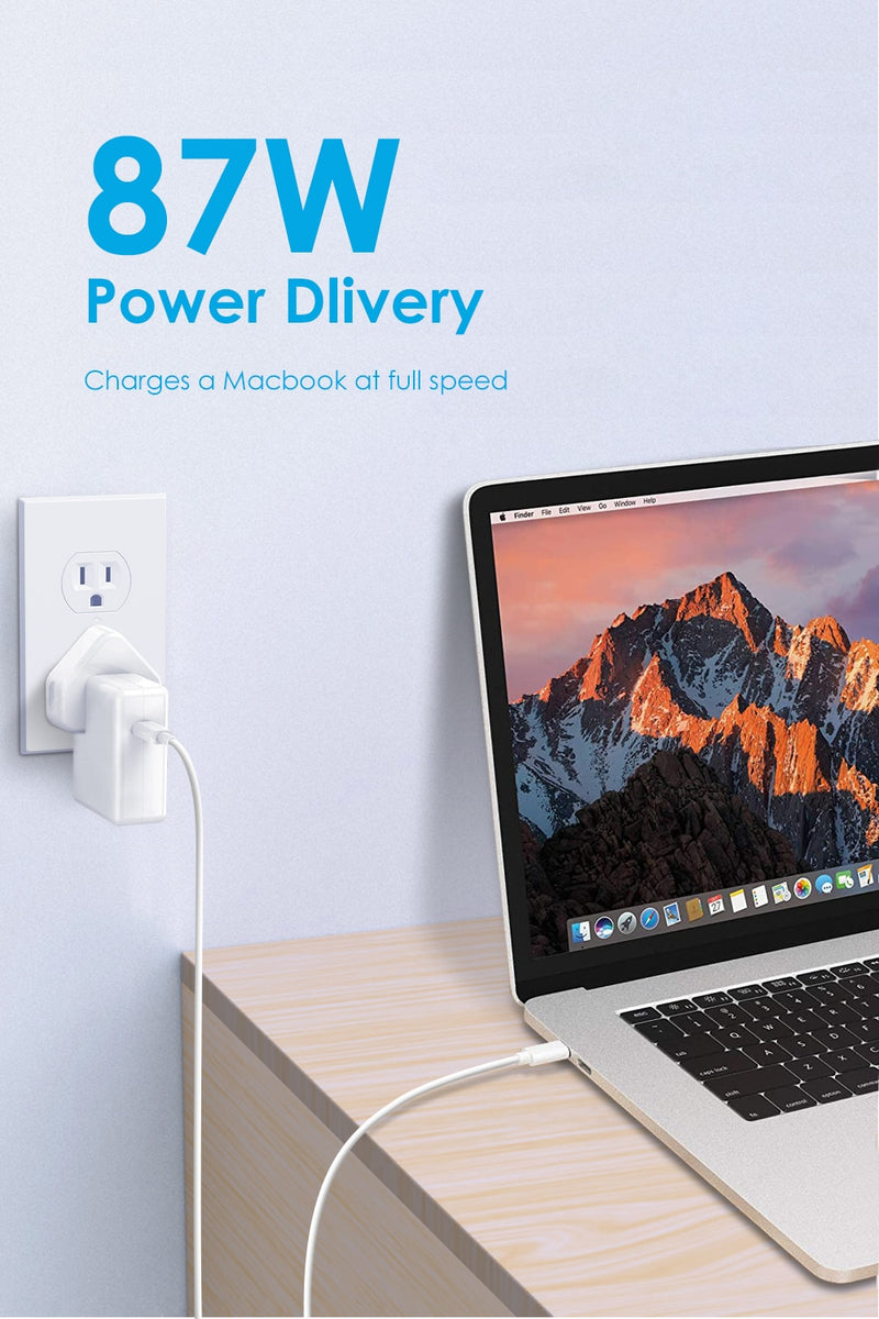 Macbook Pro Charger USB C Charger 87W Original Type C Fast Charging Cord for APPLE MacBook Pro Air 13 15 16 inch Power Adapter