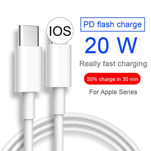 USB-C Type-C Cable Charger Fast Charging for iPhone 12 Pro Max mini 12 Pro 11 Xs se ipad Type-C To Lightning Cable Wire