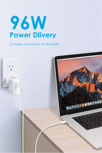 96W USB C Macbook Pro Charger Power Adapter Fast Charging for Apple MacBook Pro Air 13 15 16 inch A1646 A1540 A1534