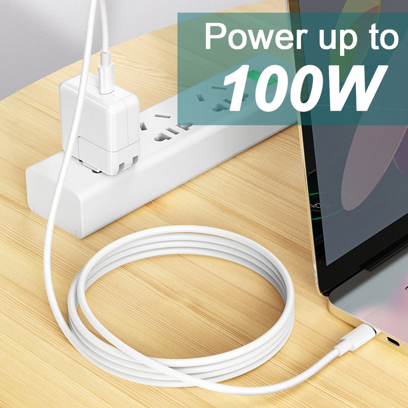 2021 Fast Charging 100W USB-C to Type-C Cable for Macbook Air Pro,Huawei Samsung 5A Quick Charger Charging Wire Data Core