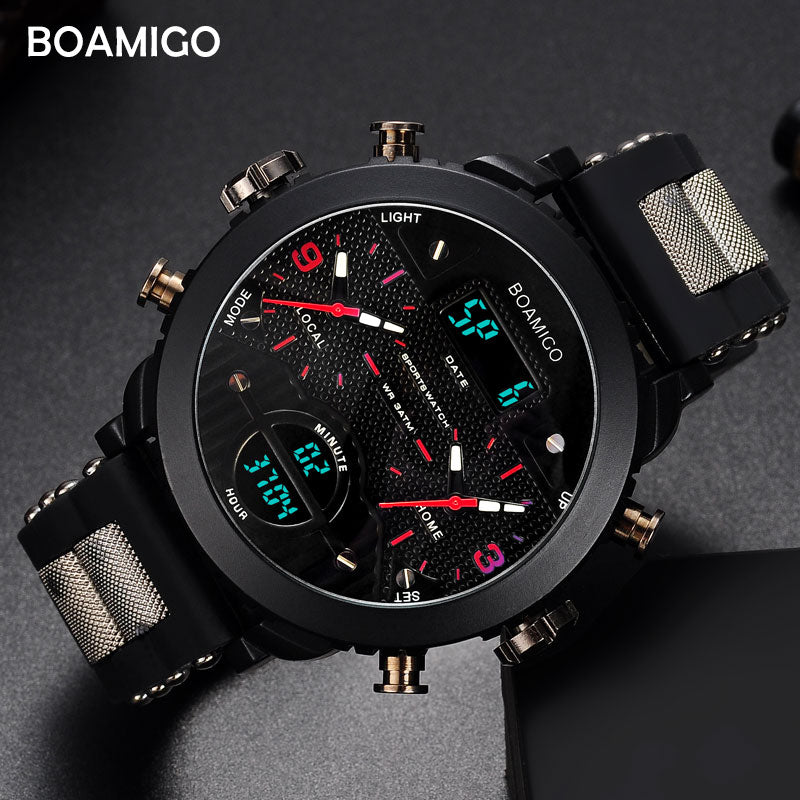 3 time zone Military Sports Wristwatches