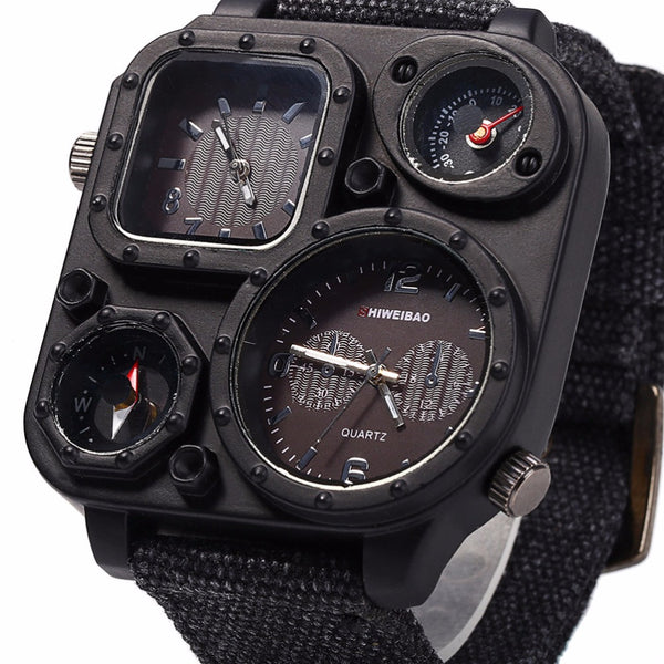 Big Dial Dual-Movement Sport Quartz Watch