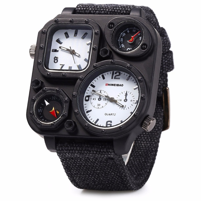 Big Dial Dual-Movement Sport Quartz Watch