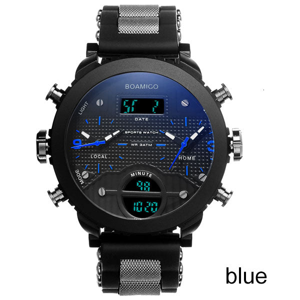 3 time zone Military Sports Wristwatches