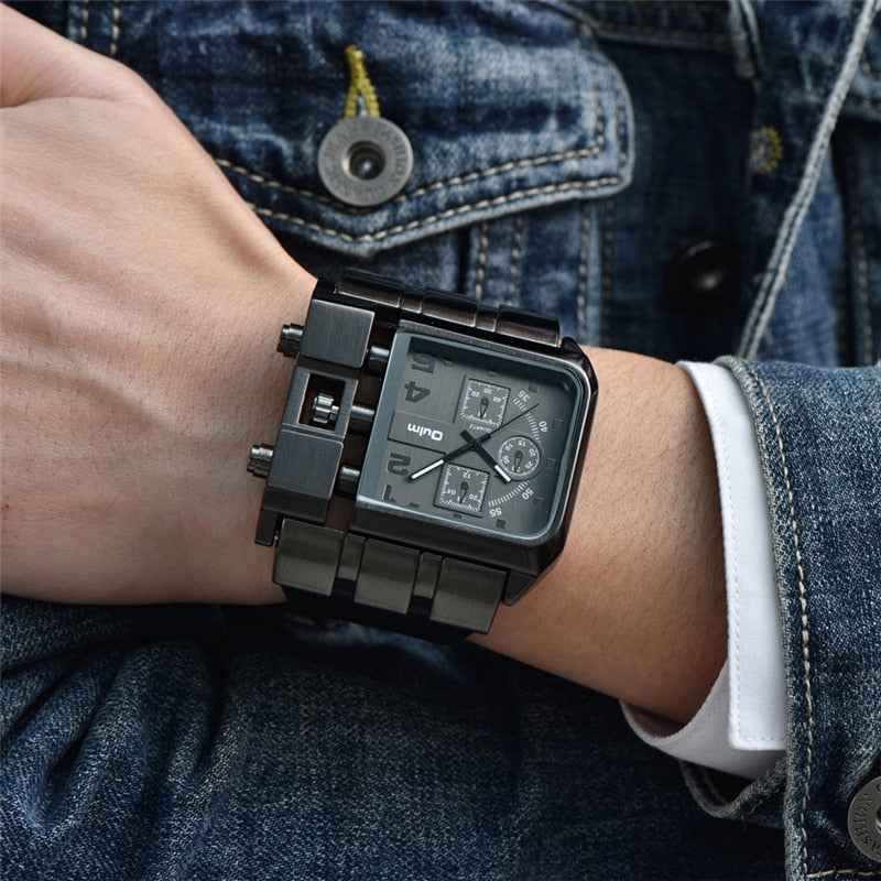 Wristwatch Square Dial Wide Strap Men's Quartz