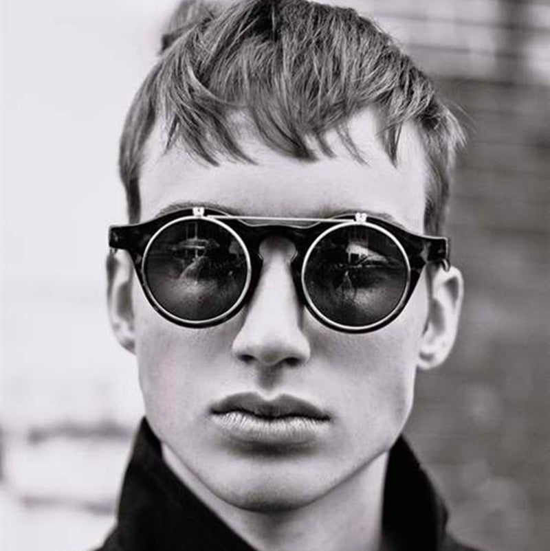 Dwight Vintage SteamPunk Flip Up Sunglasses