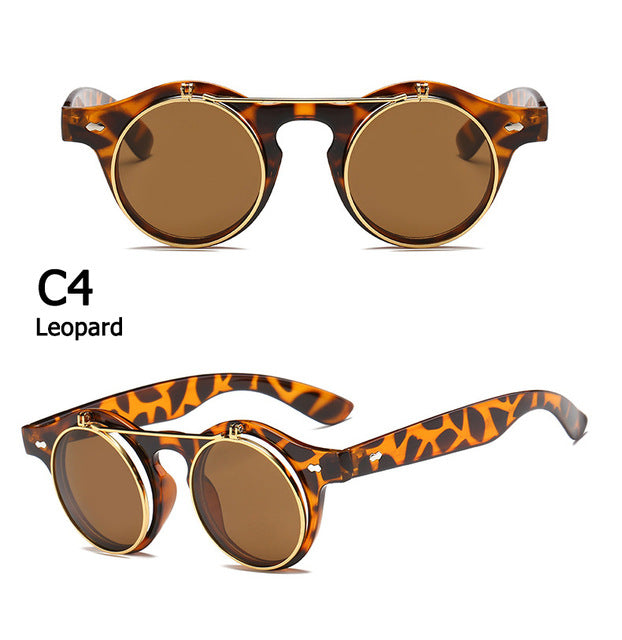Dwight Vintage SteamPunk Flip Up Sunglasses
