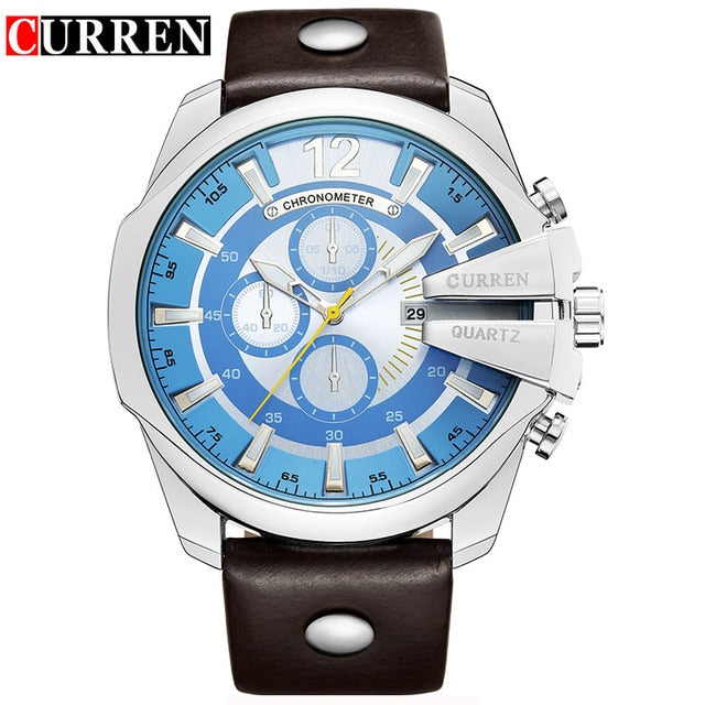 Quartz Hombres Leather Wrist Watches
