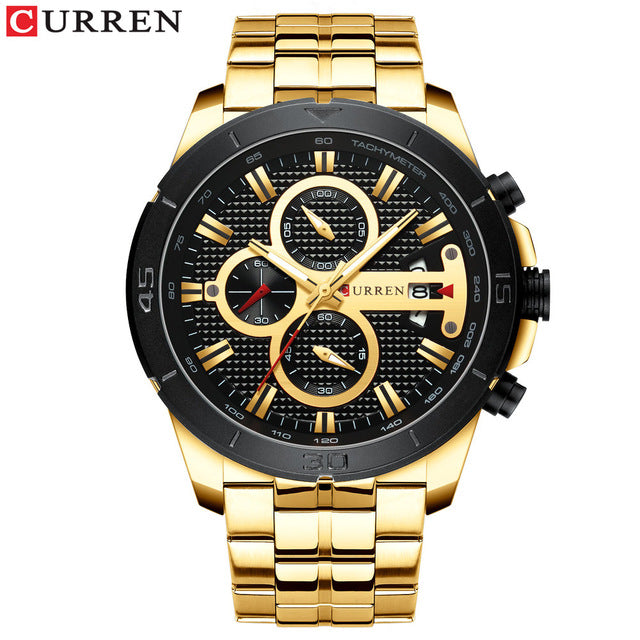 Luxury Brand Stainless Steel Wrist Watch Chronograph Army Military