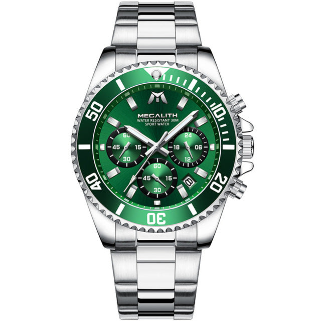 Sports Chronograph Waterproof Analog 24 Hour Date Quartz Watch