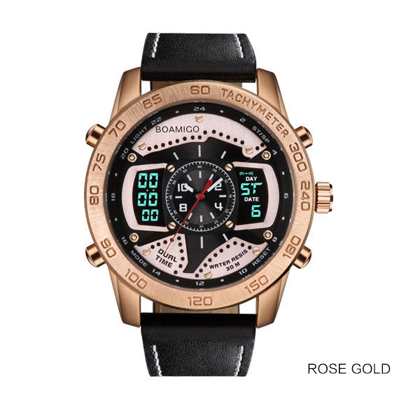 Sports Watches Quartz LED Digital Leather wristwatches