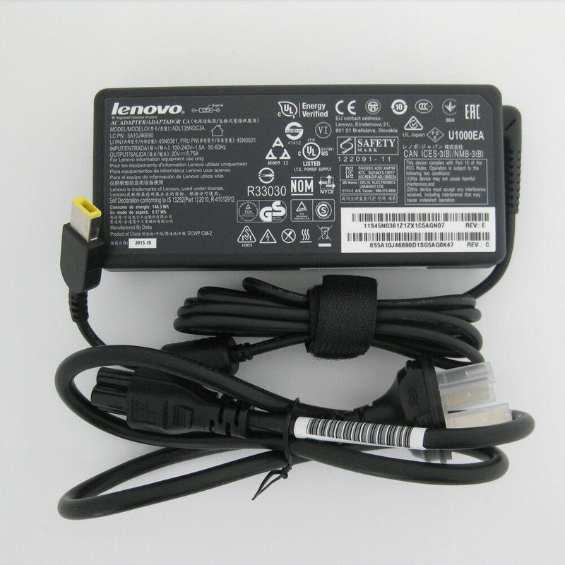 Original Lenovo ThinkPad T470p Charger 20J6003JUS,ADL135NDC3A,45N0501 135W AC/DC Adapter