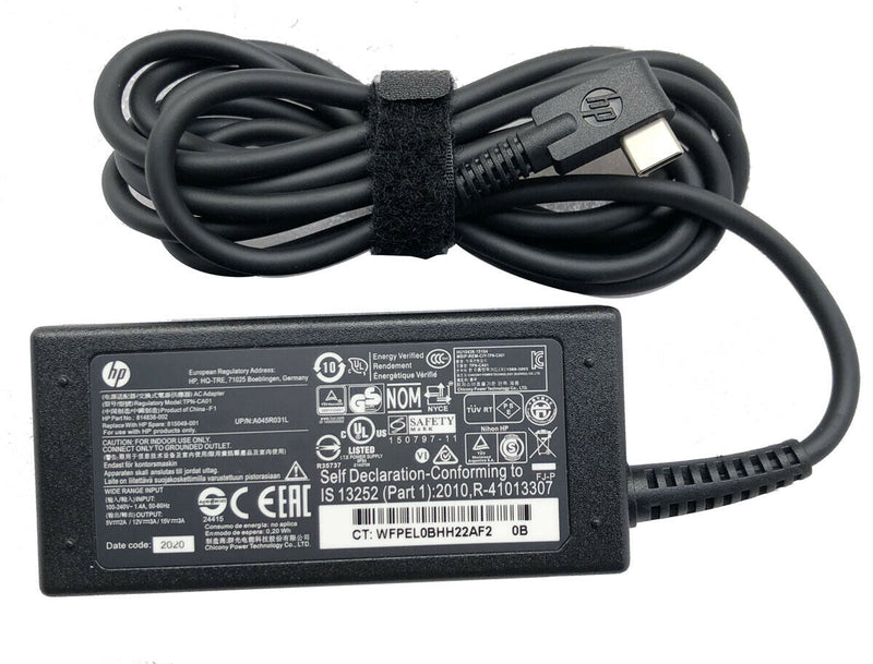 New Original 45W USB Type-C AC Adapter Charger HP Chromebook X360 14-CA000 11-AE000 Charger