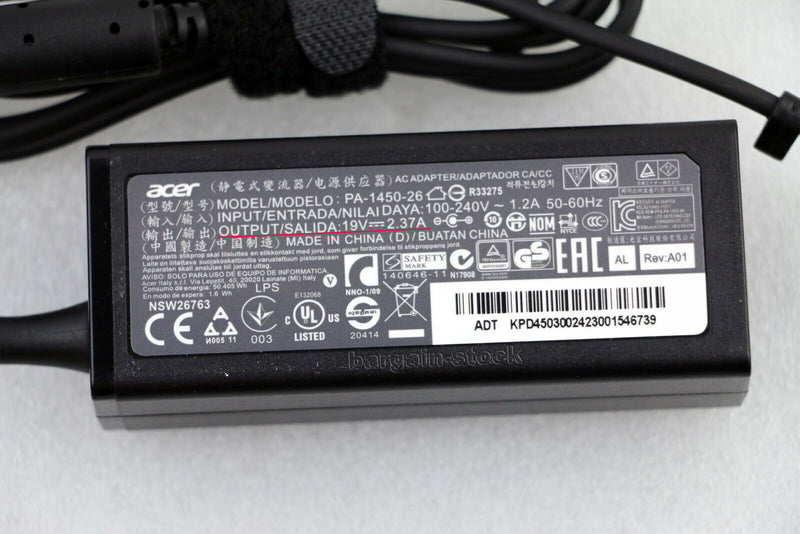 New Original 45W AC Adapter Charger Acer Aspire Alpha 12 SA5-271 SA5-271P 271P-74E1 Charger