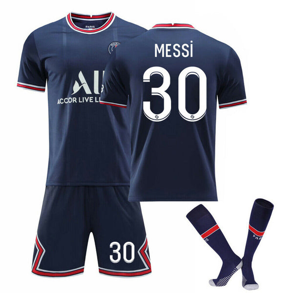 Messi 30 KIDS KIT Slim fit Jersey Child Suit Shirt +Socks PSG/2021/2022
