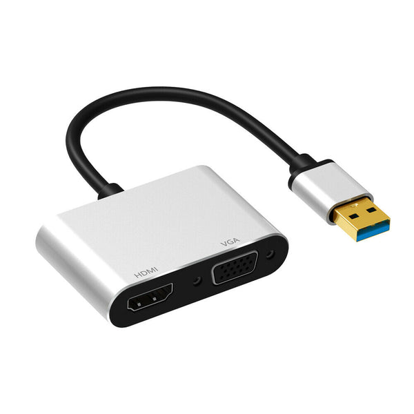 NEW Laptop PC USB 3.0 To HDMI VGA Adapter 4K 1080P Video Converter USB TO HDMI HDTV