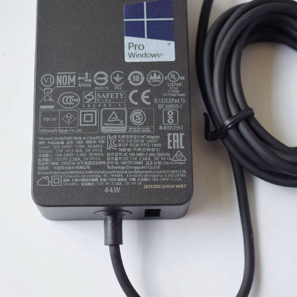Original NEW 44W AC Power Adapter Charger For Surface Pro 1769 1796 1800 15V 2.58A Charger