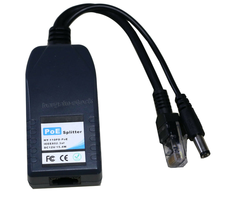 1CH Power Over Ethernet Passive PoE Splitter Adapter 12V 15.4W For IPCAM Switch