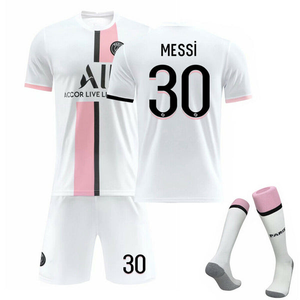 Messi 30 KIDS KIT Slim fit Jersey Child Suit Shirt +Socks PSG/2021/2022