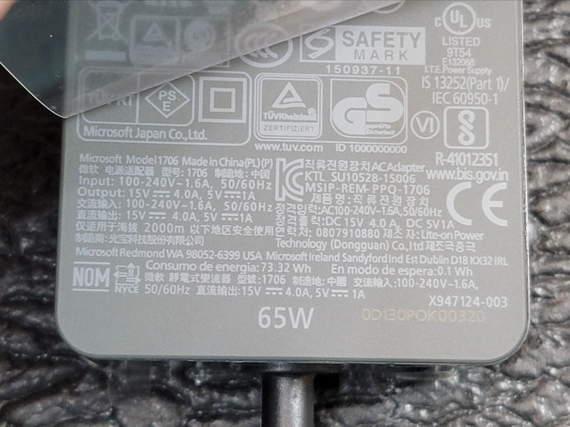 Microsoft Surface Pro Book Laptop 1 2 3 4 5 6 7 Ac Adapter Charger 1625 65W NEW
