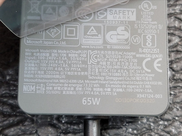 Microsoft Surface Pro Book Laptop 1 2 3 4 5 6 7 Ac Adapter Charger 1625 65W NEW