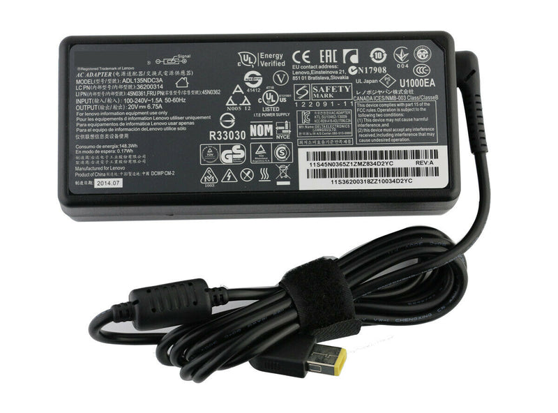 Genuine 135W AC Power Adapter For Lenovo ThinkPad T15p-20TN0006GE Gen1 6.75A Sim Tip
