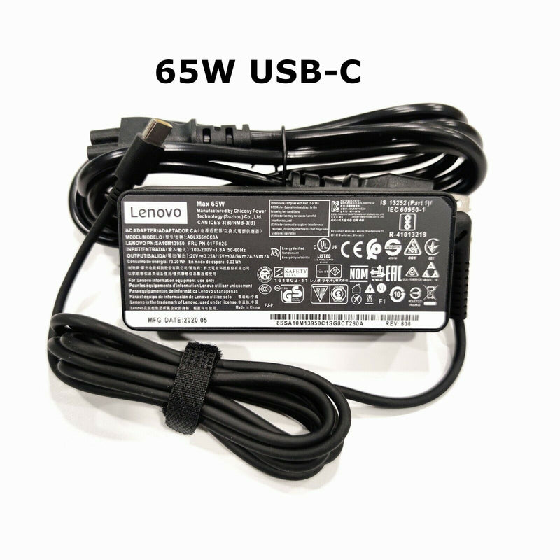 Genuine OEM 65W USB-C Charger Type-C Adapter For Lenovo ThinkPad X1 Carbon Yoga