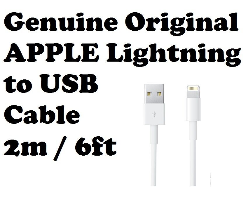 NEW Genuine OEM 6 feet 2m Light-ning to USB Charger Cable iPhone iPad iPod