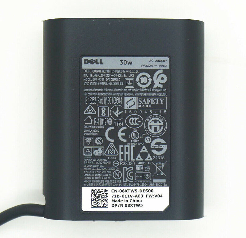 20V 1.5A 30W USB Type- C AC Adapter Charger For Dell Inspiron 12 5000 5280 5285 Charger