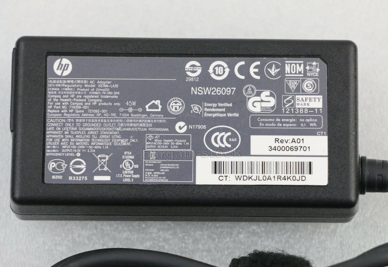 NEW Genuine 45W AC Adapter Charger HP Chromebook 14-q010nr 14-q020nr 14-q030nr Charger