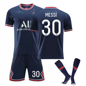 Messi 30 KIDS KIT Slim fit Jersey Child Suit Shirt +Socks PSG/2021/2022